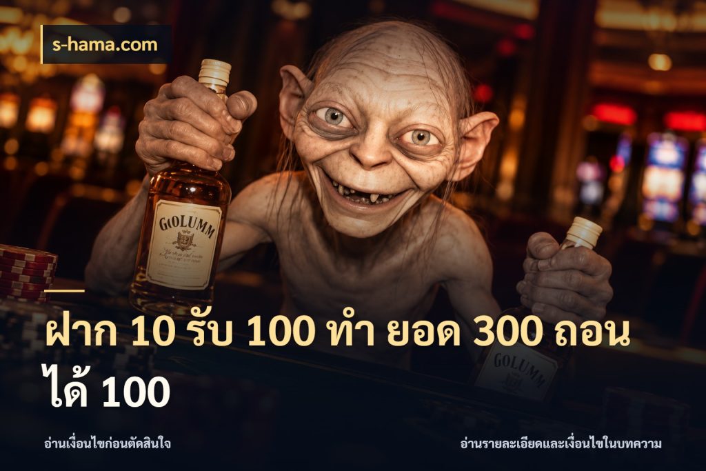 ฝาก 10 รับ 100 ทํา ยอด 300 ถอนได้ 100 สายโบนัสเลือกจังหวะสนุกได้อย่างไร กับ s-hama.com