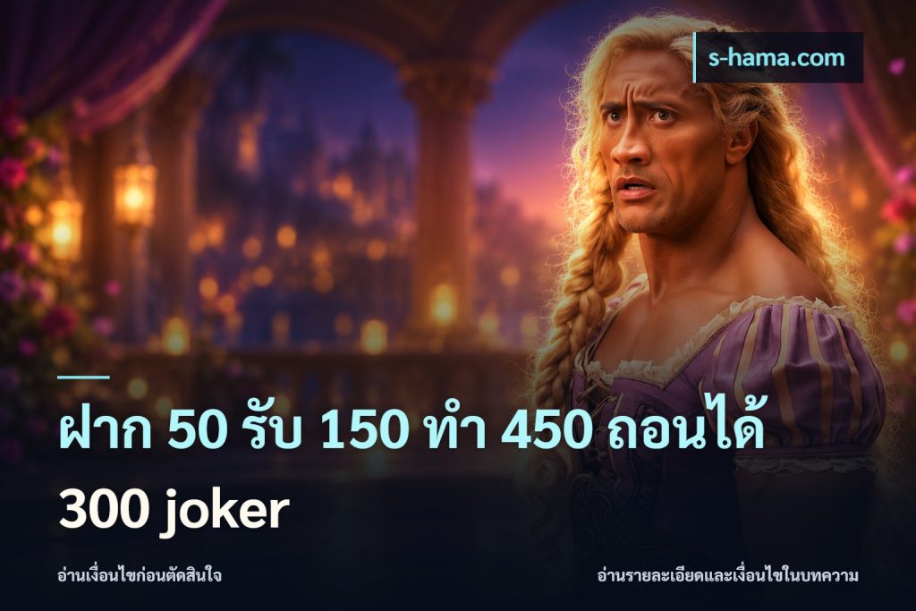 ฝาก 50 รับ 150 ทํา 450 ถอนได้ 300 joker