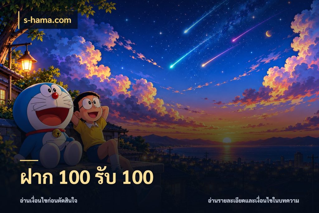 ฝาก 100 รับ 100 โปรยอดรับที่สายเกมสนใจ กับ s-hama.com