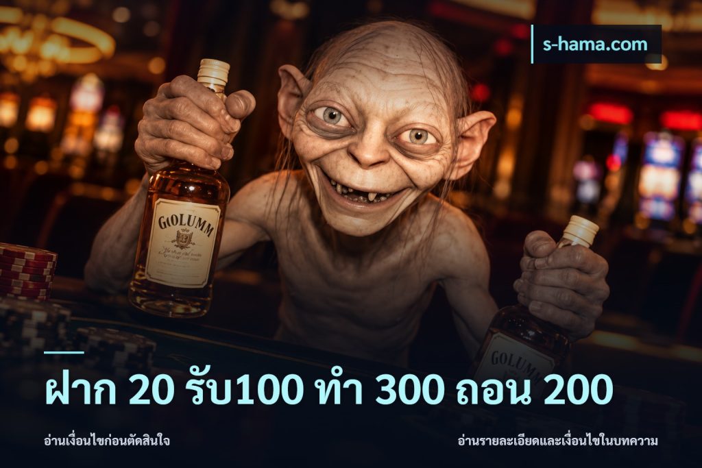 ฝาก 20 รับ100 ทํา 300 ถอน 200