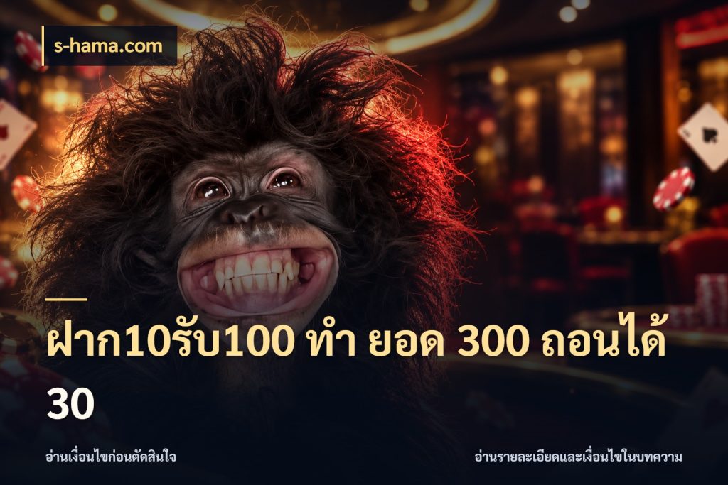 ฝาก10รับ100 ทํา ยอด 300 ถอนได้ 30 จับคู่โบนัสกับสไตล์เกมที่ชอบ ในมุม s-hama.com