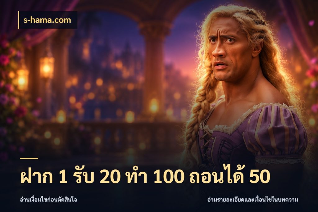 ฝาก 1 รับ 20 ทำ 100 ถอนได้ 50 โปรกับเกมที่ชอบเลือกให้ตรงสไตล์ ในมุม s-hama.com