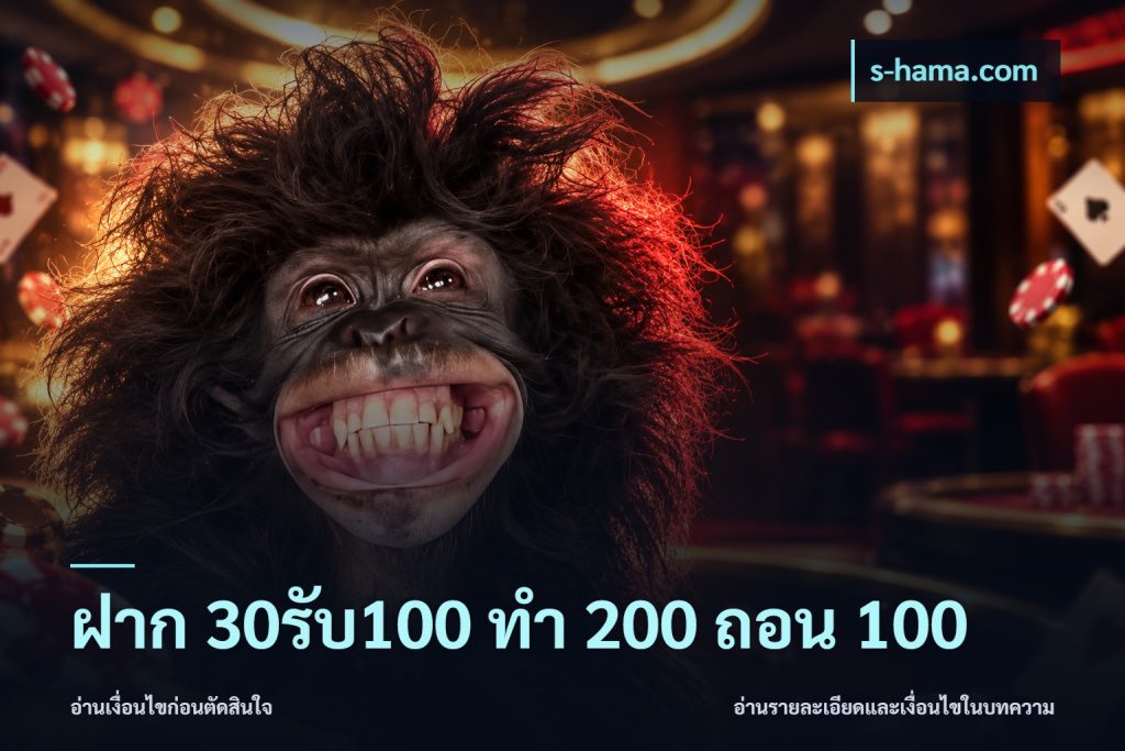 ฝาก 30รับ100 ทํา 200 ถอน 100