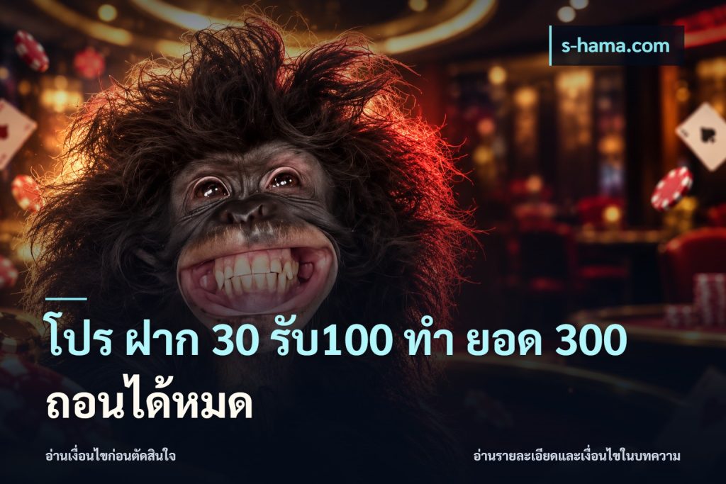โปร ฝาก 30 รับ100 ทํา ยอด 300 ถอนได้หมด