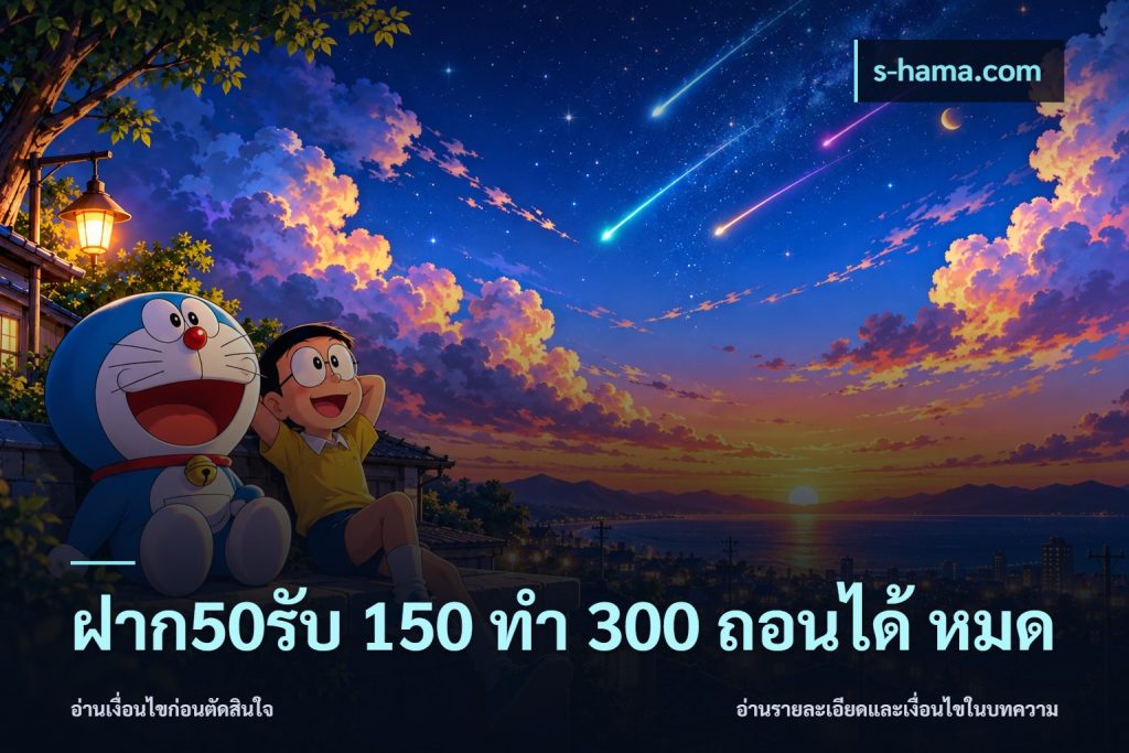ฝาก50รับ 150 ทำ 300 ถอนได้ หมด