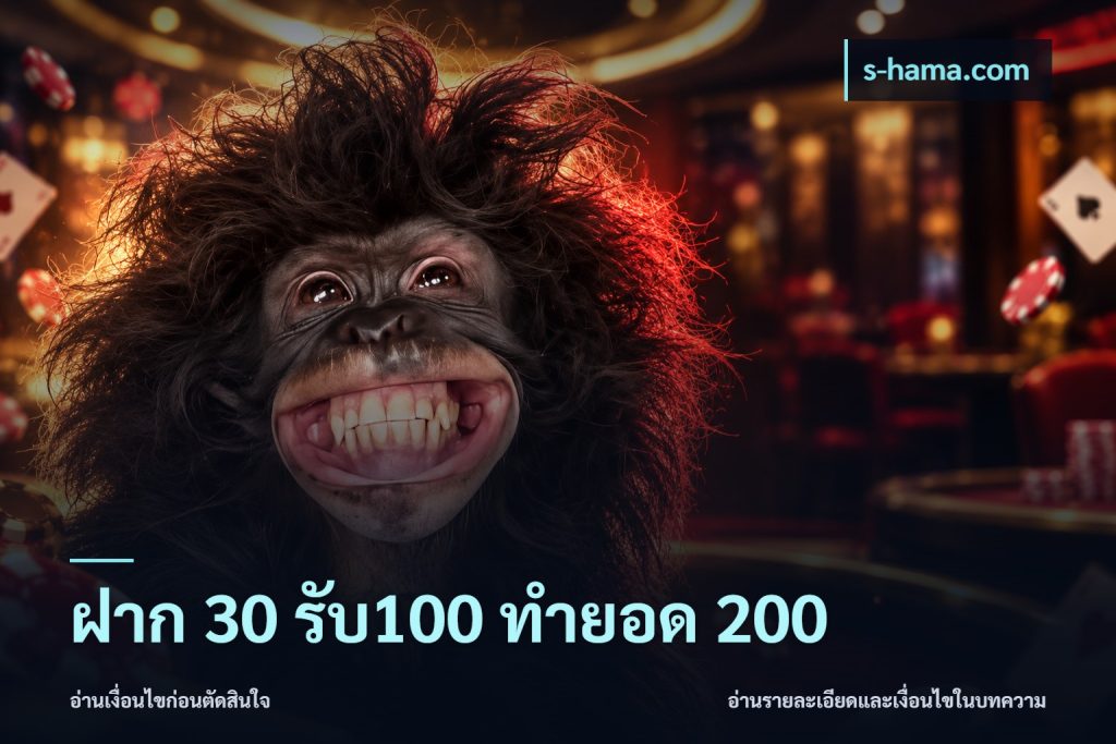 ฝาก 30 รับ100 ทำยอด 200