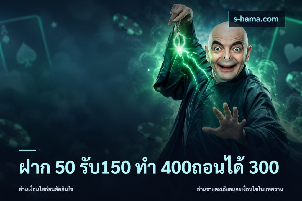 ฝาก 50 รับ150 ทํา 400ถอนได้ 300